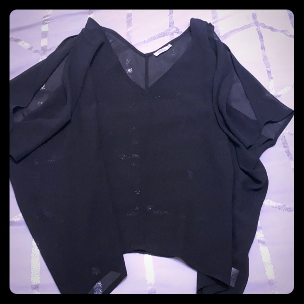 Tobi Black Sheer Top